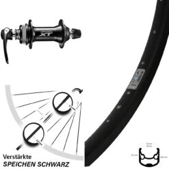 28 Zoll Vorderrad Shimano XT Disk Centerlock Ryde Andra 30 Schwarz