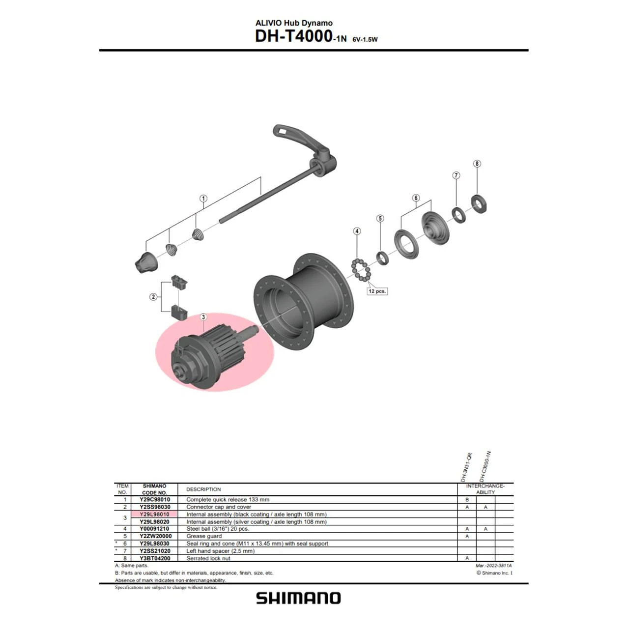 Dynamoeinheit Shimano DH-T4000 Schwarz 3 Dynamoeinheit Shimano DH-T4000 Schwarz