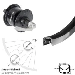 Shimano DH3N72 Dynamo Ryde Andra 30 Vorderrad 28 Zoll Schwarz