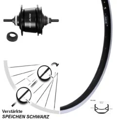 26 Zoll Ryde Andra 40 Hinterrad Shimano Alfine 8-Gang Schwarz