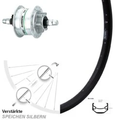 20 Zoll Ryde Andra 40 Vorderrad Shimano Nabendynamo Für 6-Loch