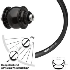 Vorderrad Mit Nabendynamo Son 28-12 Centerlock Ryde Andra 321 27,5 Zoll
