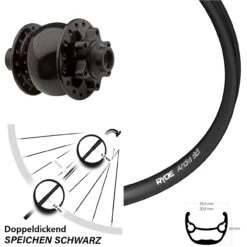 Son 28-15 6-Loch Nabendynamo Ryde Andra 321 Scheibenbrems-Vorderrad 28, 29 Zoll