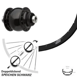 Vorderrad Mit Nabendynamo Son Delux 12 Ryde Rival 21 28, 29 Zoll Für Scheibenbremse