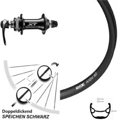 26 Zoll Vorderrad Shimano XT HB-M8000 Ryde Andra 321 Für Scheibenbremse