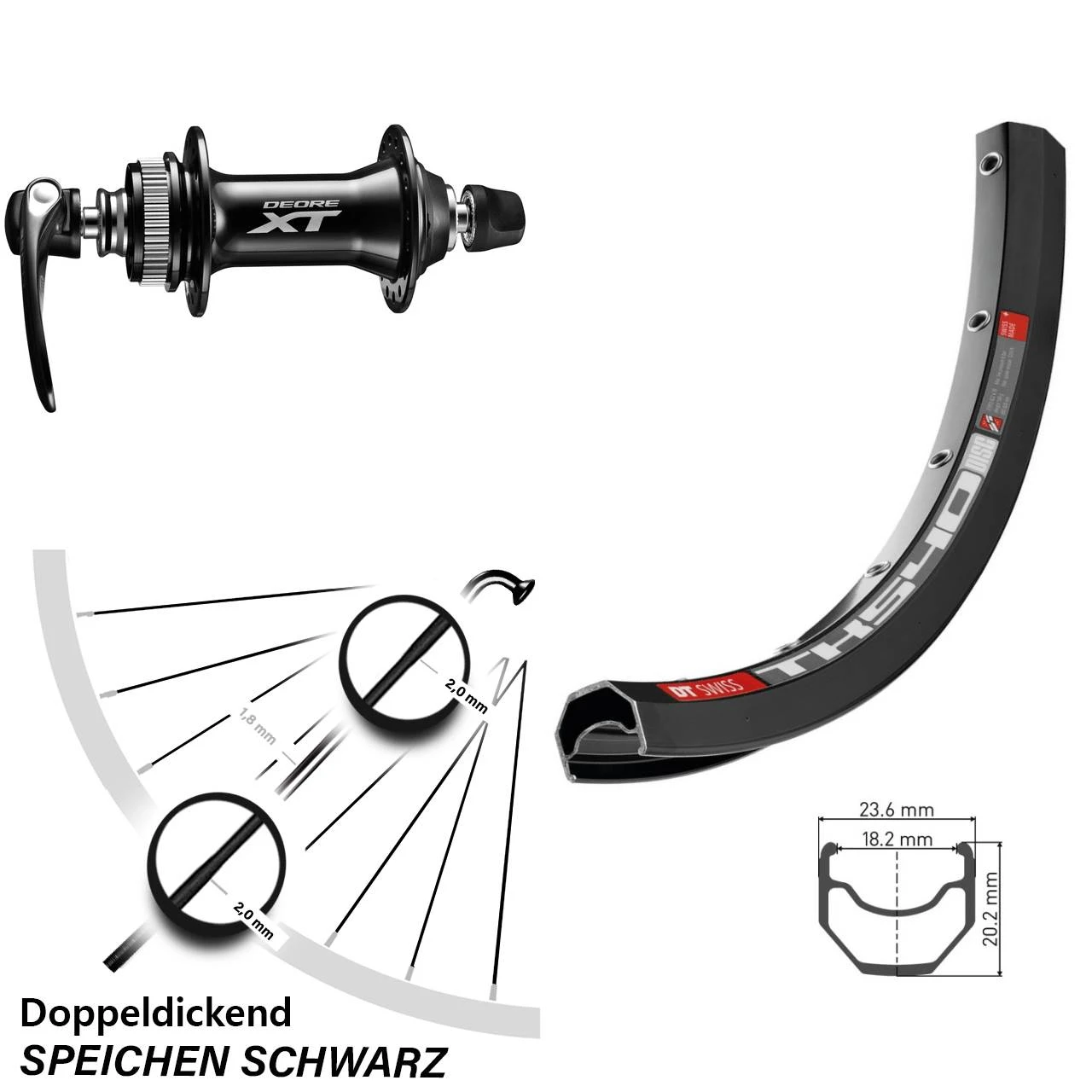 Dt-swiss DT Swiss TK 540 D Vorderrad 28, 29 Zoll Shimano XT Centerlock 3 Dt-swiss DT Swiss TK 540 D Vorderrad 28, 29 Zoll Shimano XT Centerlock