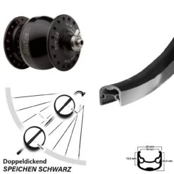 Son 28 Nabendynamo Ryde Andra 30 Fahrrad-Laufrad 28 Zoll Schwarz