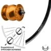 28 Zoll Fahrrad Nabendynamolaufrad Ryde Sputnik Son 28 Orange Eloxiert
