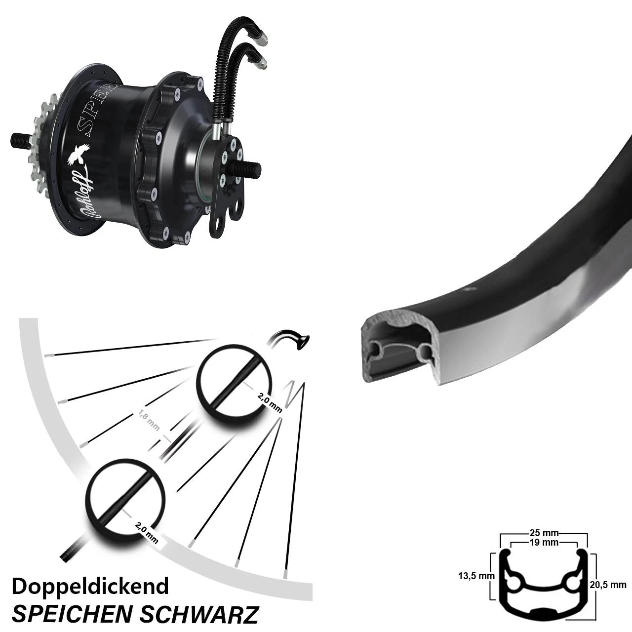 26 Zoll Ryde Andra 30 Hinterrad Rohloff TS Speedhub 500/14 3 26 Zoll Ryde Andra 30 Hinterrad Rohloff TS Speedhub 500/14