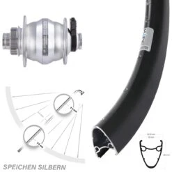 28 Zoll Shutter PL8XM Nabendynamo Laufrad Ryde Dutch 19 Disc