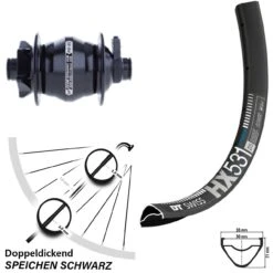 Dt-swiss MTB Nabendynamolaufrad Shutter Precision PD-8X Boost DT Swiss HX 531 27,5 Zoll 6-Loch