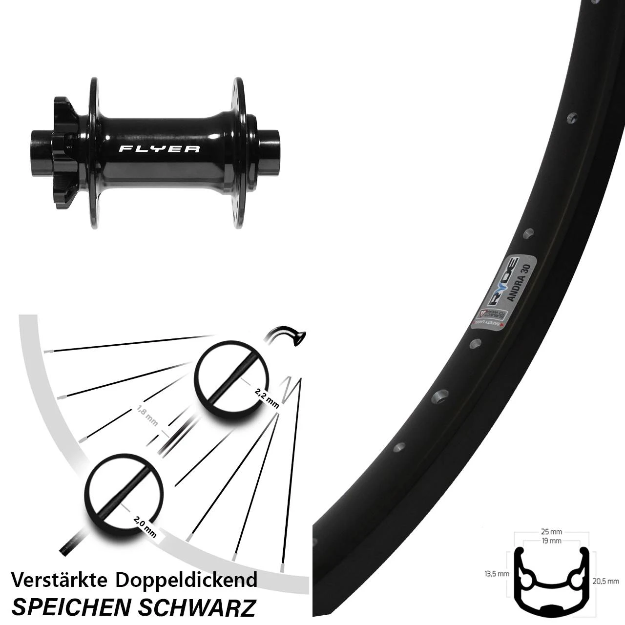 29 Zoll Vorderrad Formula DC-711 Boost Ryde Andra 30 Disc 6-Loch 3 29 Zoll Vorderrad Formula DC-711 Boost Ryde Andra 30 Disc 6-Loch