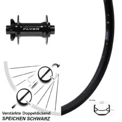 Schwarzes 29 Zoll Boost Vorderrad Ryde Andra 40 Disc Formula DC711