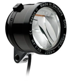 Son Edelux II Scheinwerfer Schwarz Eloxiert 36 Cm Kabel Für Brompton 100 Lux