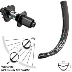 Dt-swiss 29 Zoll Hinterrad DT Swiss 350 Hybrid H 552 Für 6-Loch
