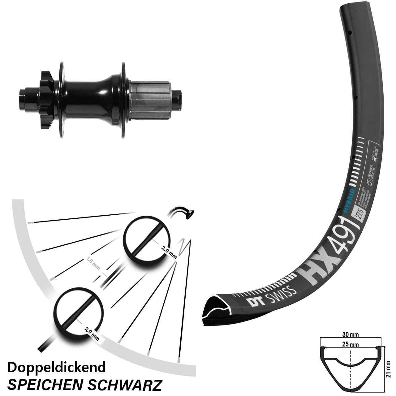 Dt-swiss Formula DHG-142 DT Swiss HX 491 Hinterrad 29 Zoll Für 6-Loch 3 Dt-swiss Formula DHG-142 DT Swiss HX 491 Hinterrad 29 Zoll Für 6-Loch