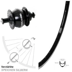 28 Zoll Ryde Andra 20 Vorderrad Mit Nabendynamo Shutter PV8