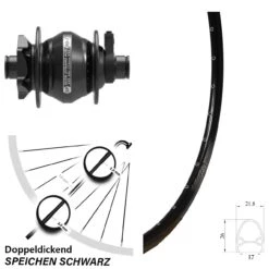 SP 6-Loch PD-7 Exal GR 17 Scheibenbrems- Vorderrad 28 Zoll Schwarz
