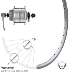 26 Zoll Vorderrad Ryde Zac 421 DH-3D32-QR Disc 6-Loch Hohlachse Silbern