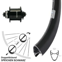 Shimano DH-UR700-3D Ryde Dutsch 19 Disc Dynamo Vorderrad 28-29 Zoll