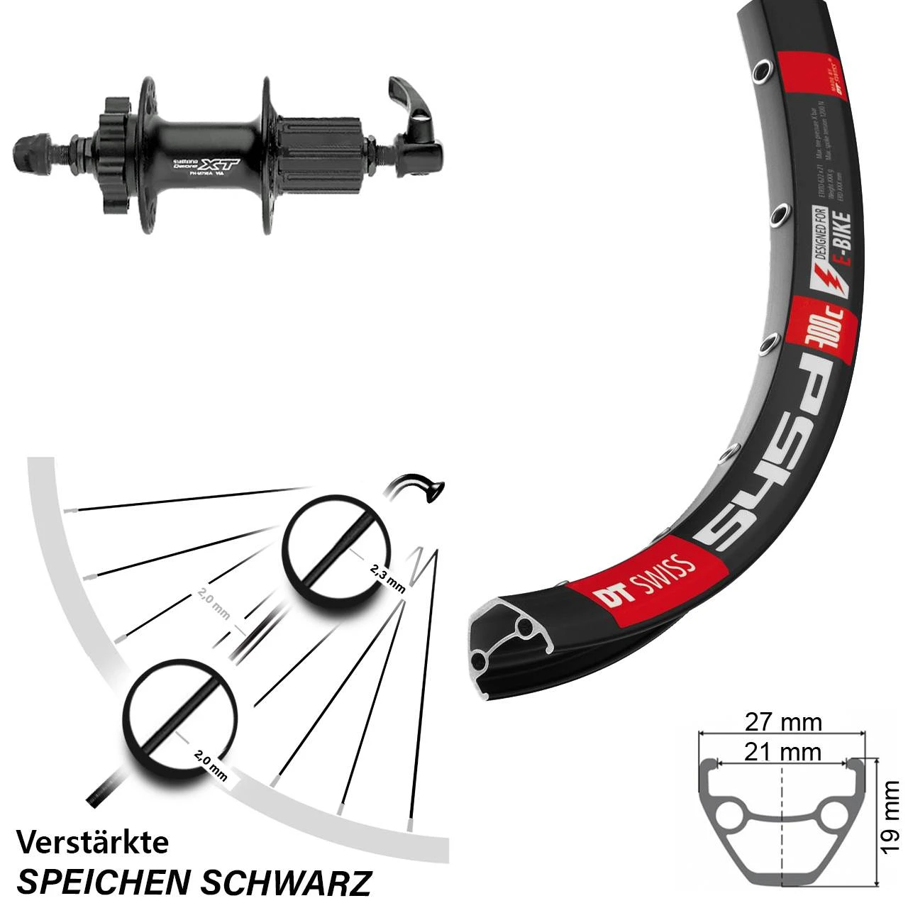 Dt-swiss Disc Hinterrad DT Swiss 545 26 Zoll Mit Shimano XT 6-Loch Nabe Schwarz 3 Dt-swiss Disc Hinterrad DT Swiss 545 26 Zoll Mit Shimano XT 6-Loch Nabe Schwarz