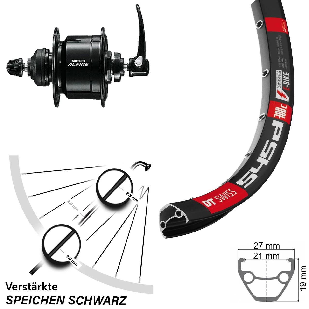 Dt-swiss Vorderrad Mit Nabendynamo Shimano DH-S501 DT Swiss 545 D 26 Zoll Für Scheibenbremse 3 Dt-swiss Vorderrad Mit Nabendynamo Shimano DH-S501 DT Swiss 545 D 26 Zoll Für Scheibenbremse