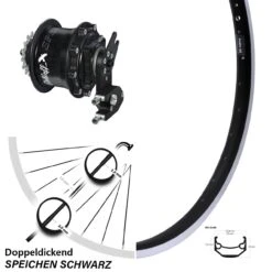 27,5 Zoll Rohloff Speedhub Hinterrad CC DB OEM2 Schwarz Ryde Andra 40