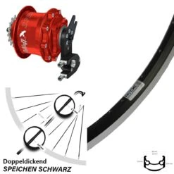 Rohloff Speedhub Rot 500/14 Hinterrad Ryde Andra 35 28 Zoll Schwarz