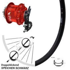 Rohloff Hinterrad 28 Zoll Speedhub CC DB OEM2 Rot Schwarz Ryde Andra 40