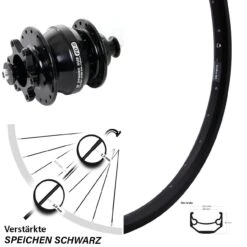 Shutter PD-8 Nabendynamo Vorderrad 20 Zoll Ryde Andra 40 Schwarz