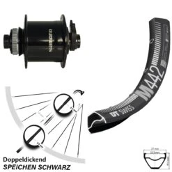 Dt-swiss 27,5 Zoll Vorderrad DT Swiss M 442 Mit Nabendynamo Shimano Centerlock