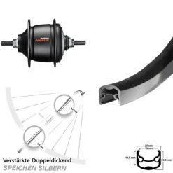 Hinterrad 28 Zoll Shimano Nexus 8-Gang Ryde Andra 30 Schwarz