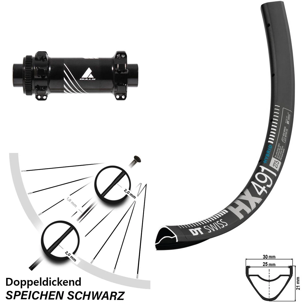 Dt-swiss 27,5 Zoll Vorderrad Formula TC-711 Boost DT Swiss HX 491 Centerlock 3 Dt-swiss 27,5 Zoll Vorderrad Formula TC-711 Boost DT Swiss HX 491 Centerlock