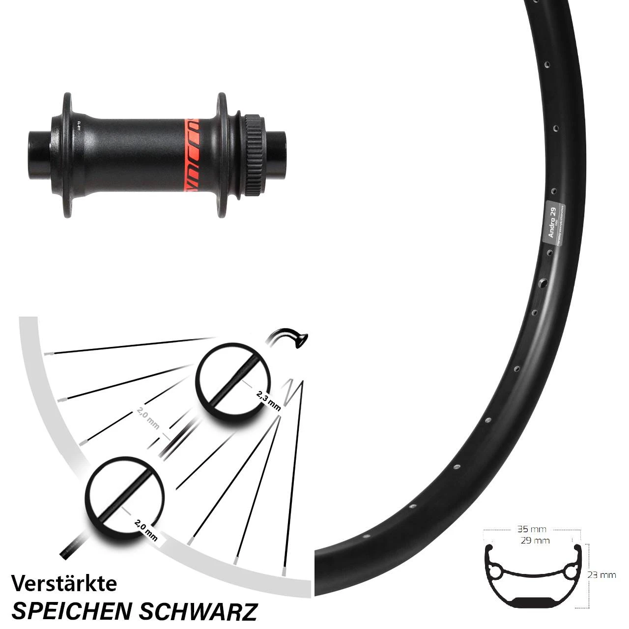 Vorderrad 29 Zoll Ryde Andra 29 Formula CL-811 Syncros Boost 3 Vorderrad 29 Zoll Ryde Andra 29 Formula CL-811 Syncros Boost