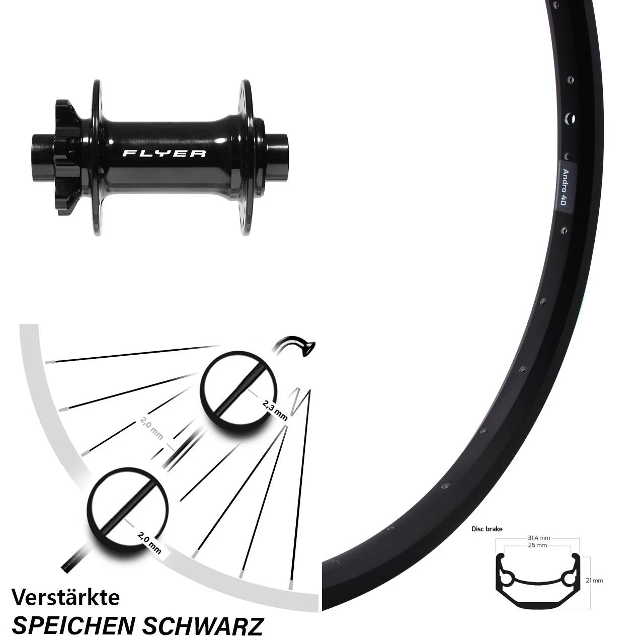 24 Zoll Vorderrad Formula Boost Mit Ryde Andra 40 Disc 3 24 Zoll Vorderrad Formula Boost Mit Ryde Andra 40 Disc