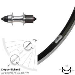 26 Zoll Hinterrad Novatec HR F362 TSE Silbern Ryde Andra 35