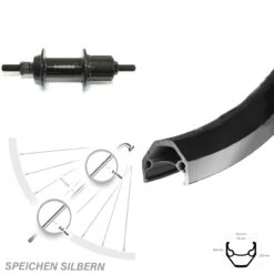 Shimano FH-TY500 Ryde ZAC 2000 Hinterrad 26 Zoll Vollachse 130 Mm