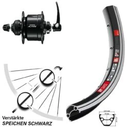 Dt-swiss 28 Zoll Shimano Nabendynamo Vorderrad DT Swiss 535 Alfine Centerlock