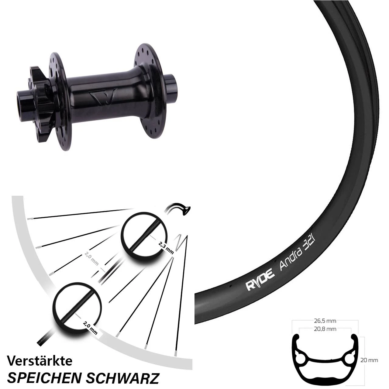 Ryde Andra 321 Vorderrad 27,5 Zoll Mit Formula Boost Nabe 3 Ryde Andra 321 Vorderrad 27,5 Zoll Mit Formula Boost Nabe