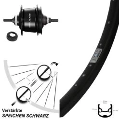 Hinterrad 28 Zoll Ryde Andra 30 Disc Shimano Alfine 8-Gang Schwarz