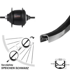 Ryde Andra 30 28 Zoll Hinterrad Shimano Nexus 8 Gang Premium Schwarz