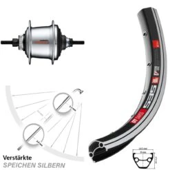 Dt-swiss Hinterrad 28 Zoll DT Swiss 535 Shimano Nexus 7-Gang Centerlock Nabenschaltung