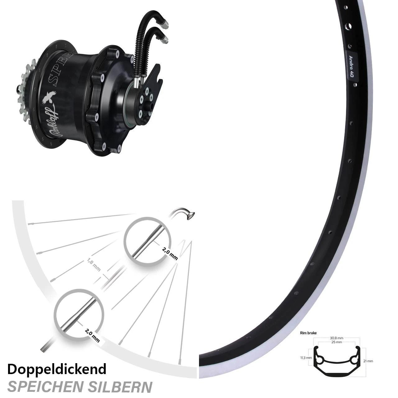 Ryde Andra 40 28 Zoll Rohloff CC OEM2 Speedhub Hinterrad 3 Ryde Andra 40 28 Zoll Rohloff CC OEM2 Speedhub Hinterrad