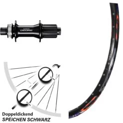 Hinterrad 26 Zoll DRC 28 Mm Felge Shimano FH-M6010 Deore 142 Mm