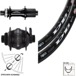 28 Zoll Dynamo Laufradsatz Ryde ZAC2000 Shutter Precision PL-8X 15 Mm Shimano Deore 142 Mm