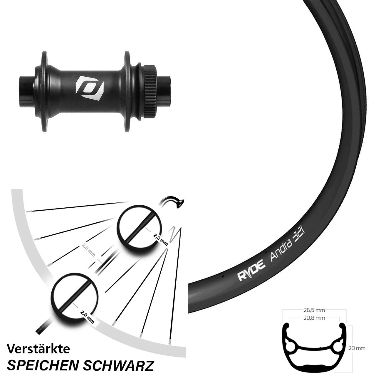 Ryde Andra 321 Vorderrad 29 Zoll Mit Formula CL-71 Nabe 15 Mm 3 Ryde Andra 321 Vorderrad 29 Zoll Mit Formula CL-71 Nabe 15 Mm