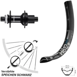 Dt-swiss DT Swiss H 612 Hinterrad 27,5+ Zoll Boost Mit Shimano FH-MT510B Nabe Microspline