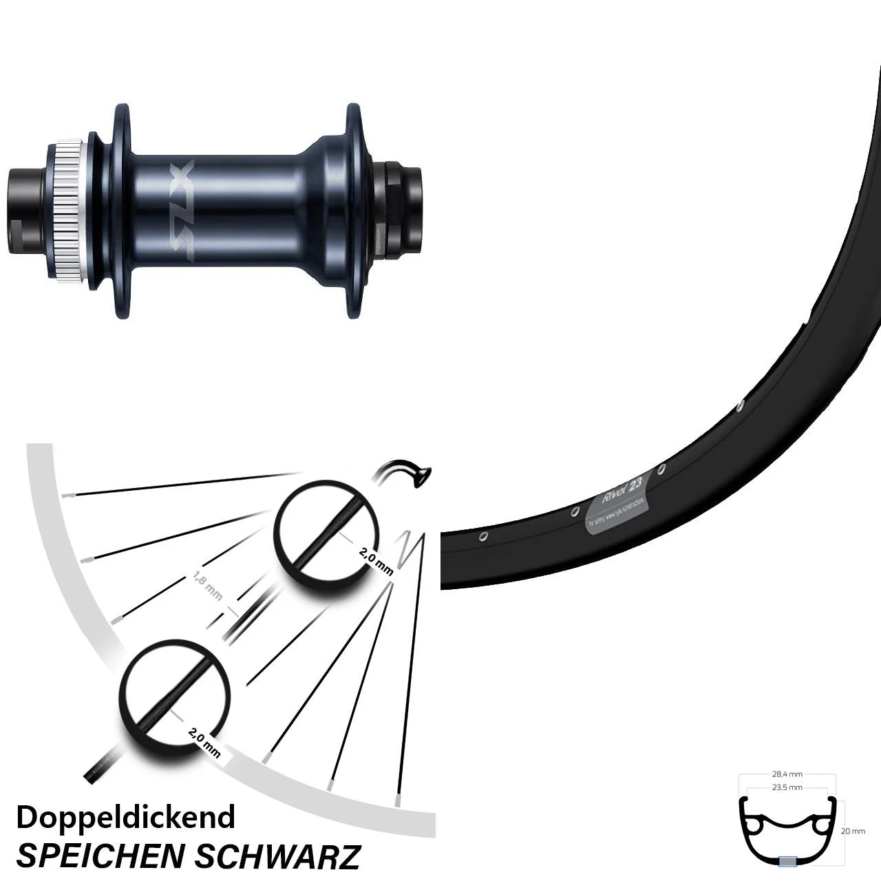 Ryde Rival 23 Disc Vorderrad 29 Zoll 15 Mm Shimano HB-M7110 SLX 3 Ryde Rival 23 Disc Vorderrad 29 Zoll 15 Mm Shimano HB-M7110 SLX
