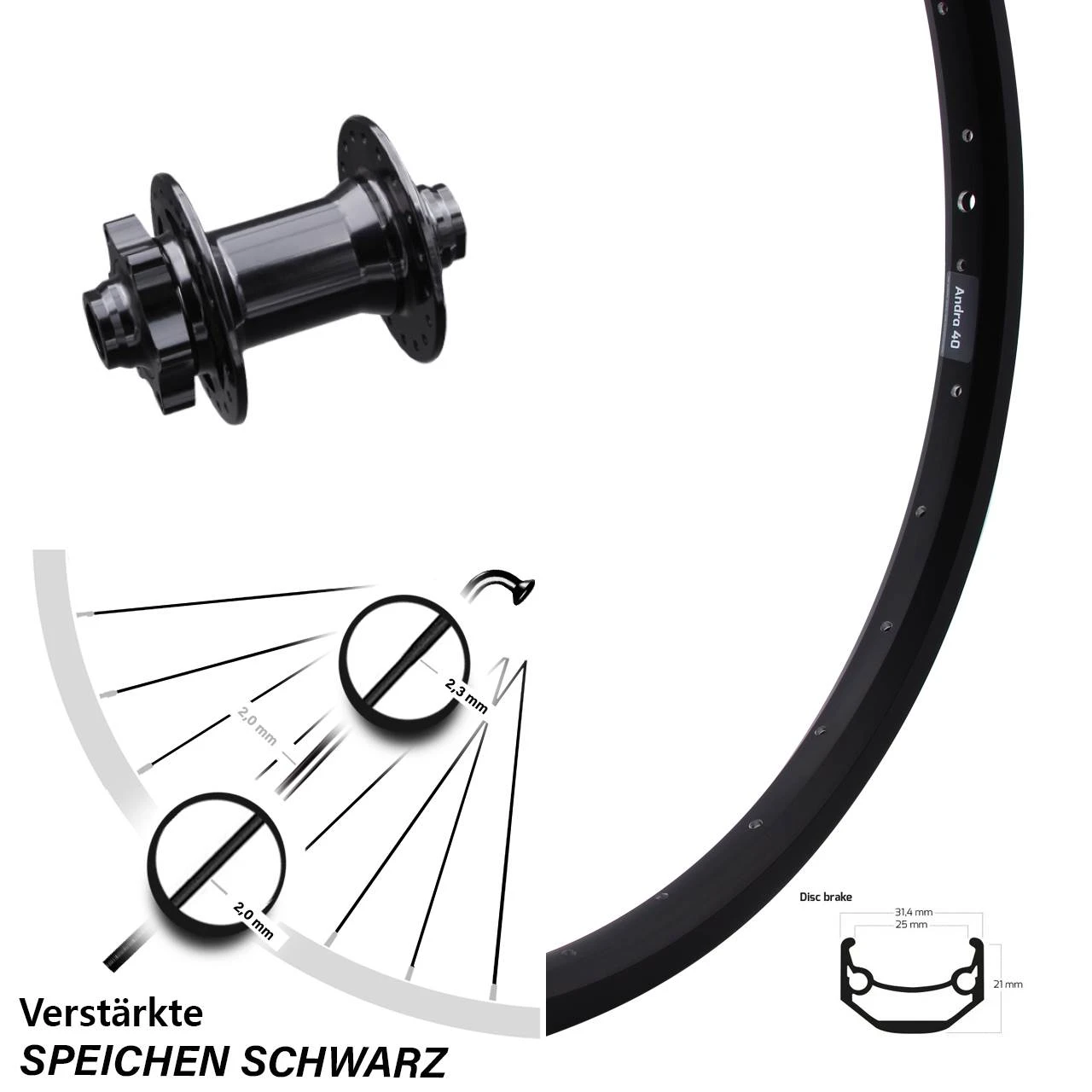 Ryde Andra 40 Disc Vorderrad 29 Zoll Nabe Formula DHDC-71 3 Ryde Andra 40 Disc Vorderrad 29 Zoll Nabe Formula DHDC-71