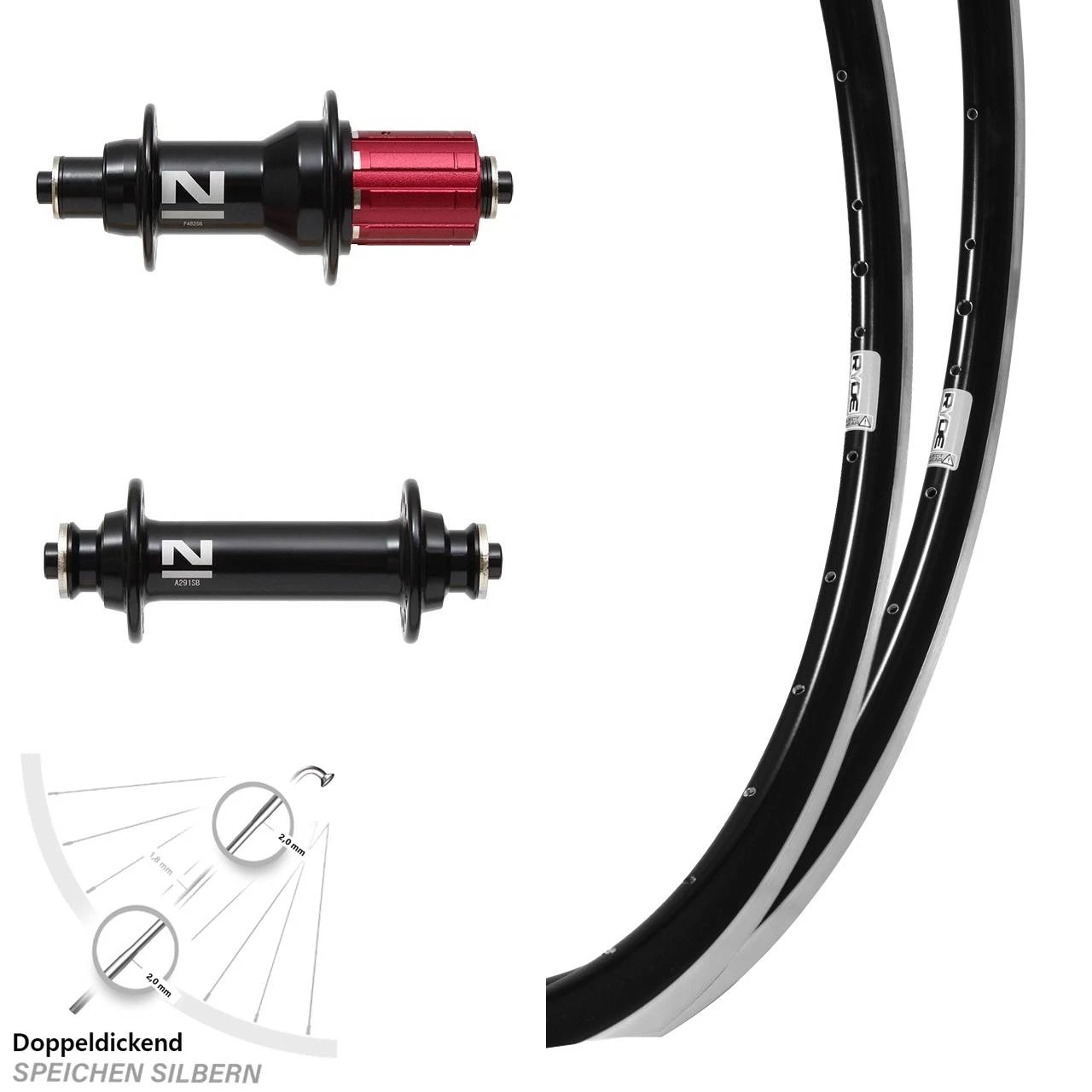 Laufradsatz 28Zoll Ryde Dutch 19 Nabe Novatec A291 F482 Für Schnellspanner 11-fach 3 Laufradsatz 28Zoll Ryde Dutch 19 Nabe Novatec A291 F482 Für Schnellspanner 11-fach